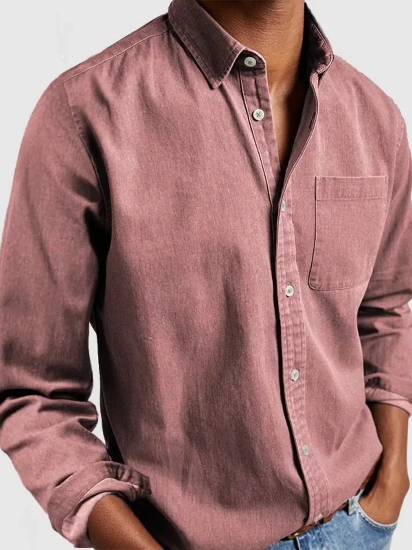 Men's Full Size Button Up Long Sleeve Shirt Plus Size from Armoire Gemzis