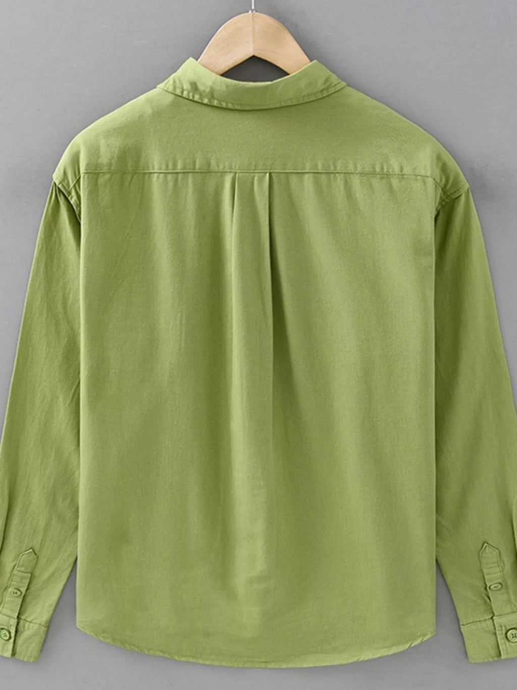 Men's Plus Size Casual Solid Color Long Sleeve Shirt from Armoire Gemzis