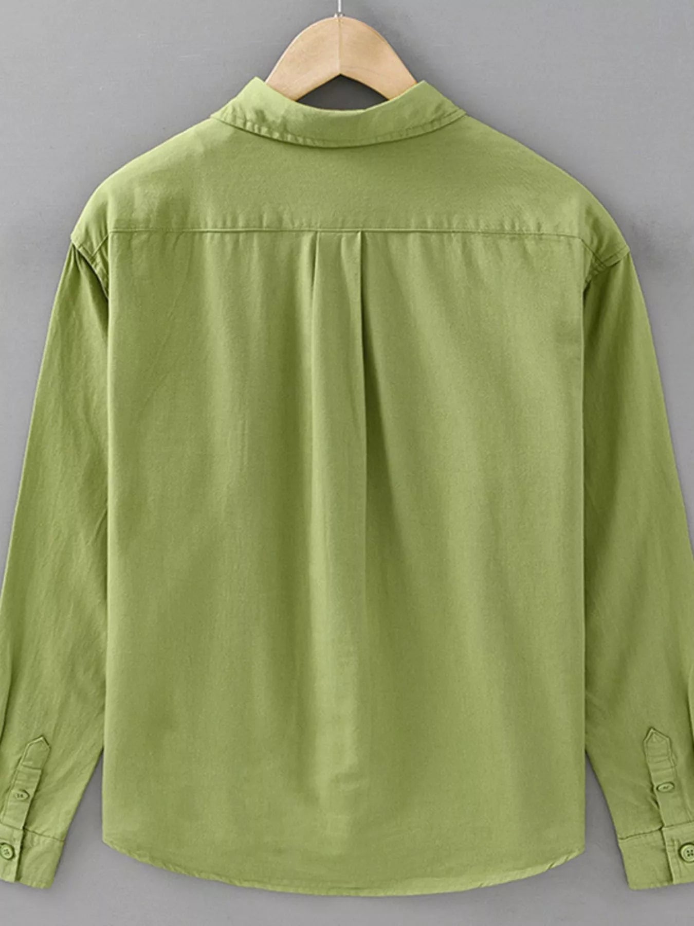 Men's Plus Size Casual Solid Color Long Sleeve Shirt from Armoire Gemzis
