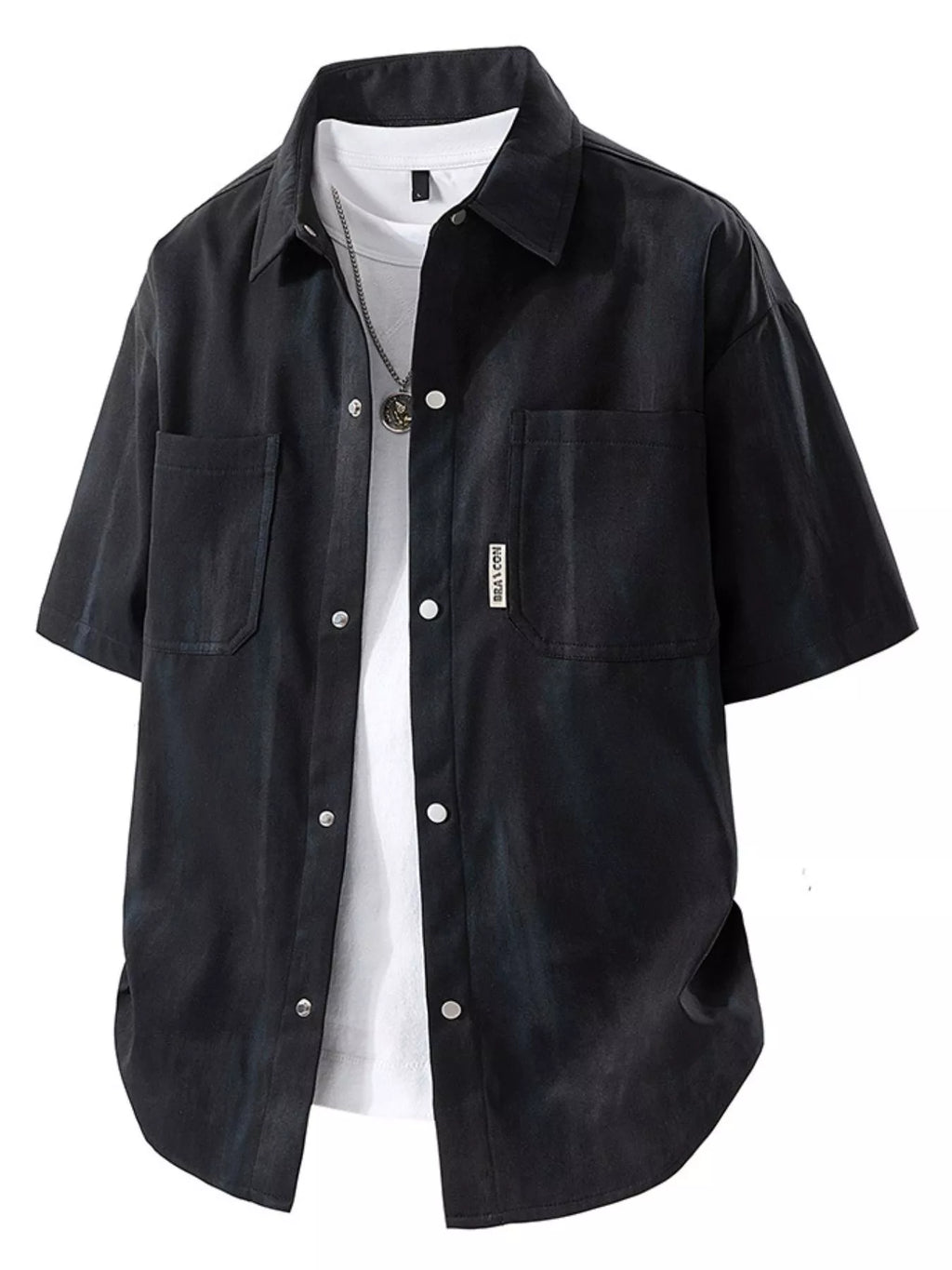 Men's Plus Size Snap Down Short Sleeve Shirt from Armoire Gemzis