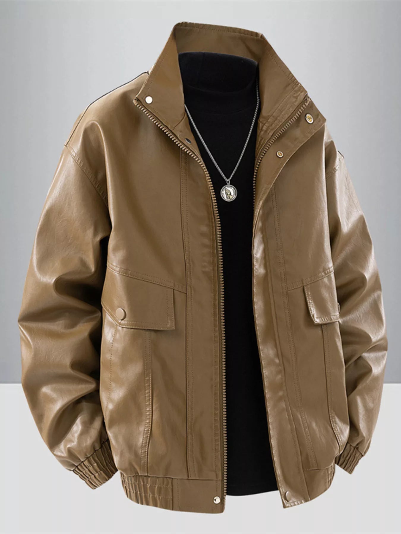 Men's Plus Size Casual Zip Up Jacket from Armoire Gemzis