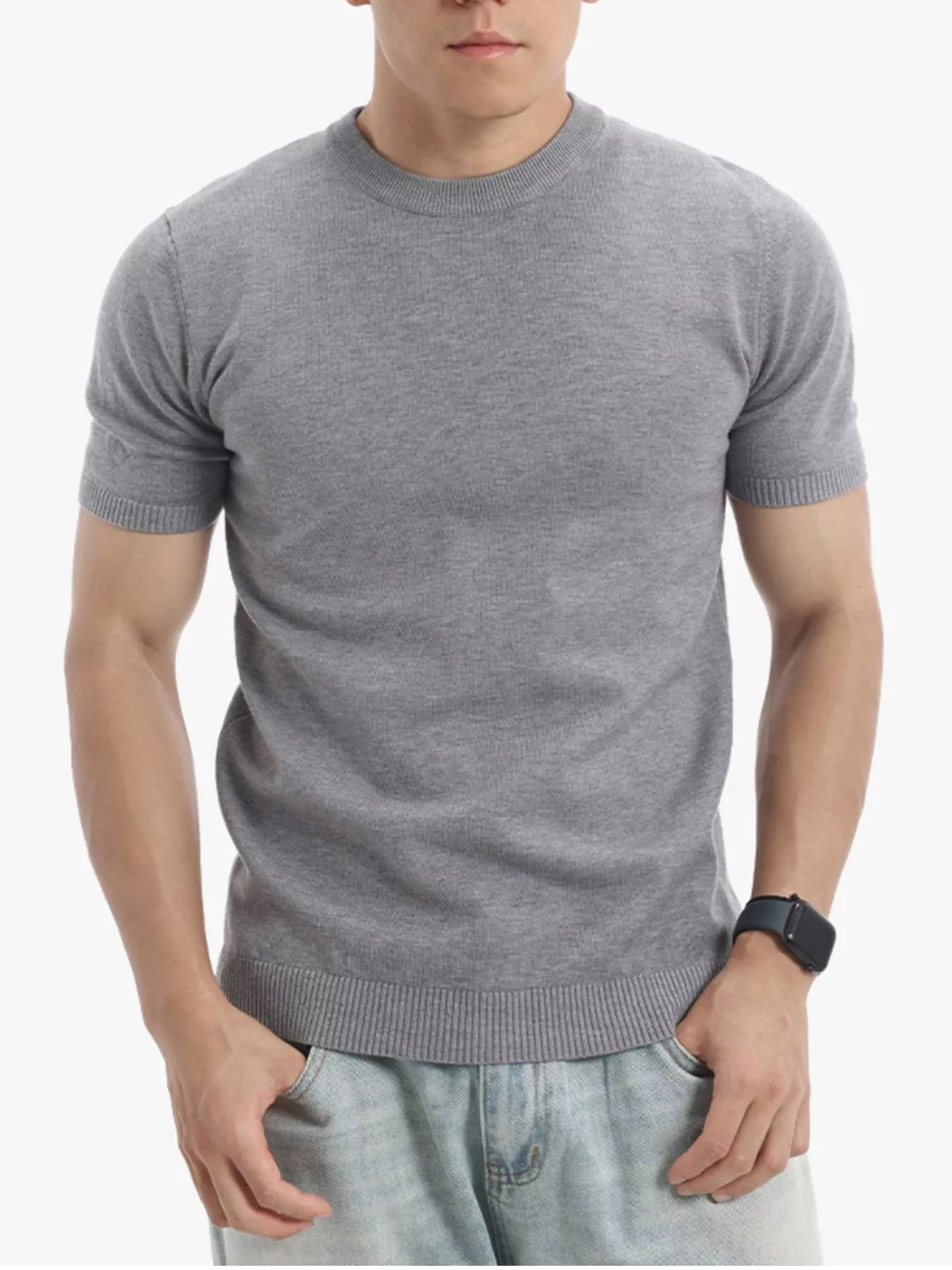 Men's Plus Size Casual Short Sleeve Knit Top from Armoire Gemzis