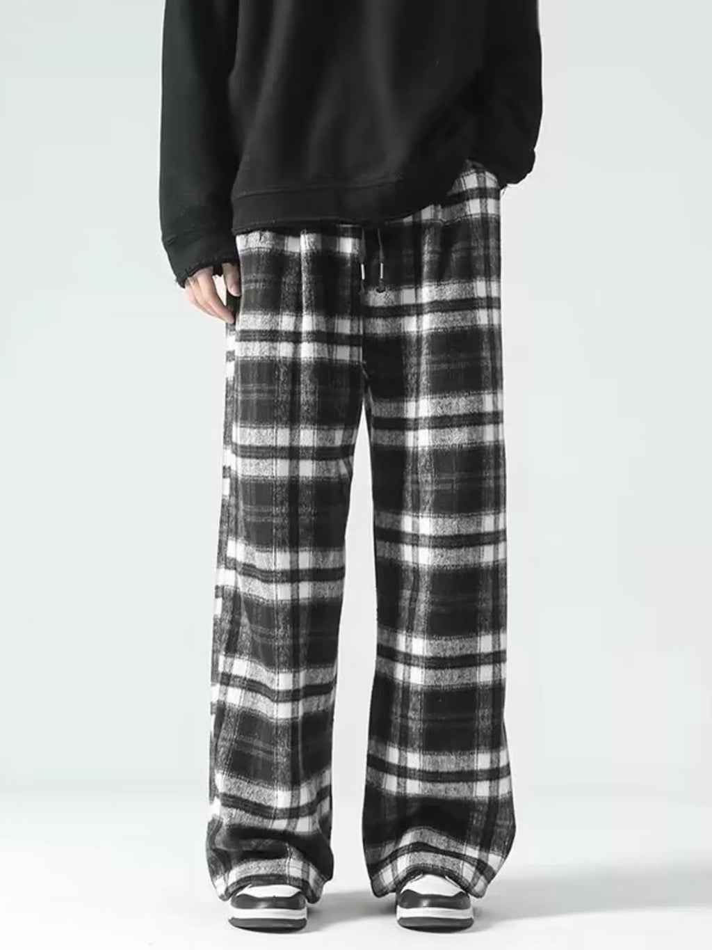 Men's Plus Size Vintage Plaid Wide Leg Pants from Armoire Gemzis