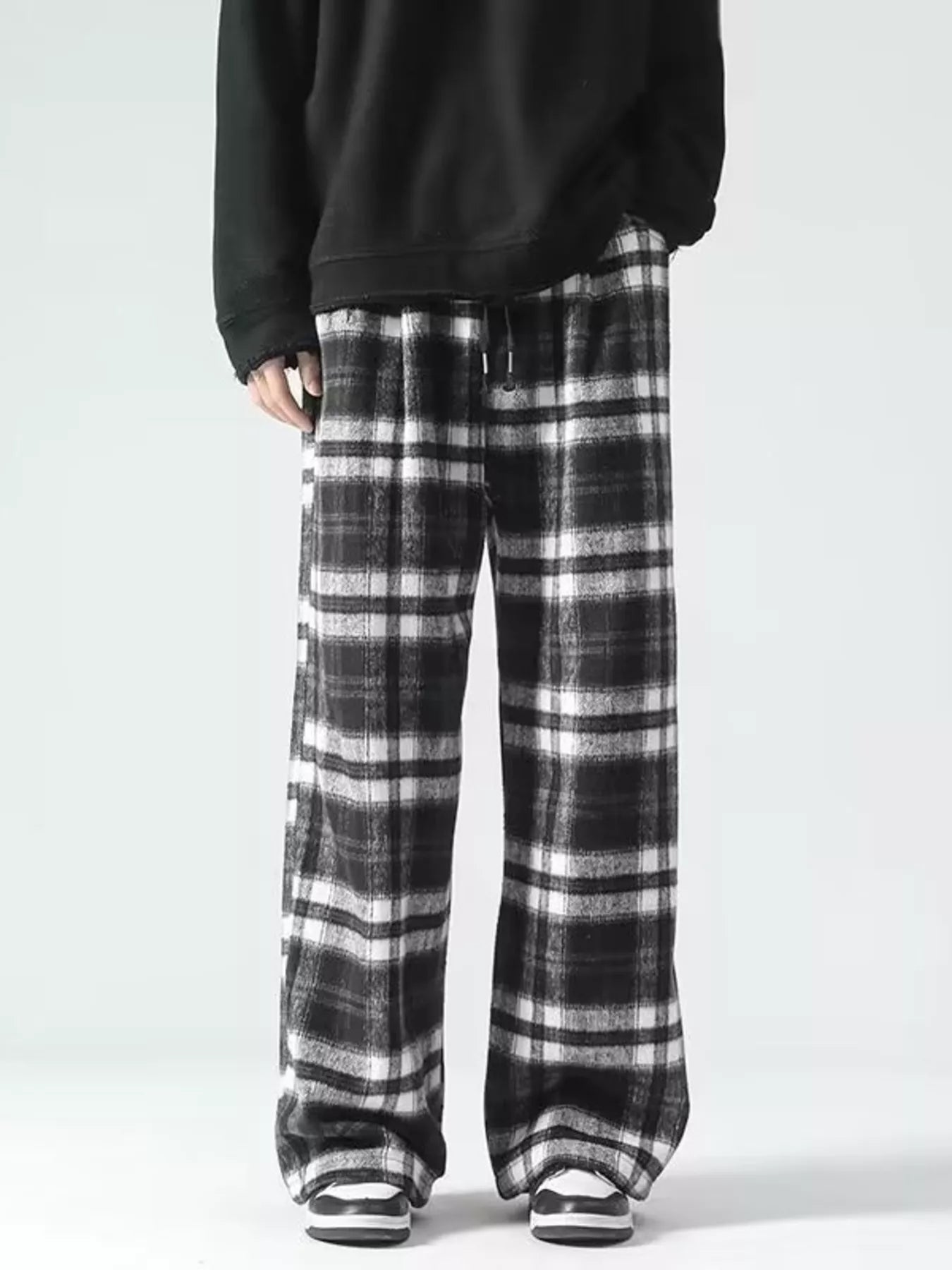 Men's Plus Size Vintage Plaid Wide Leg Pants from Armoire Gemzis