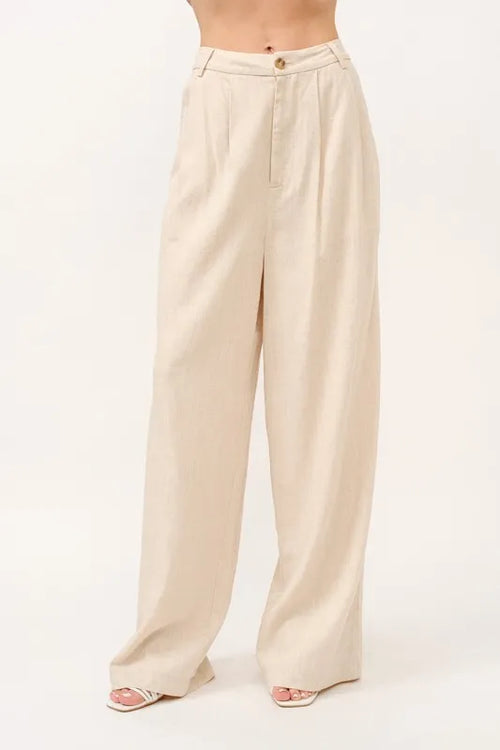 And The Why High-Rise Wide Leg Linen Blended Pants from Armoire Gemzis