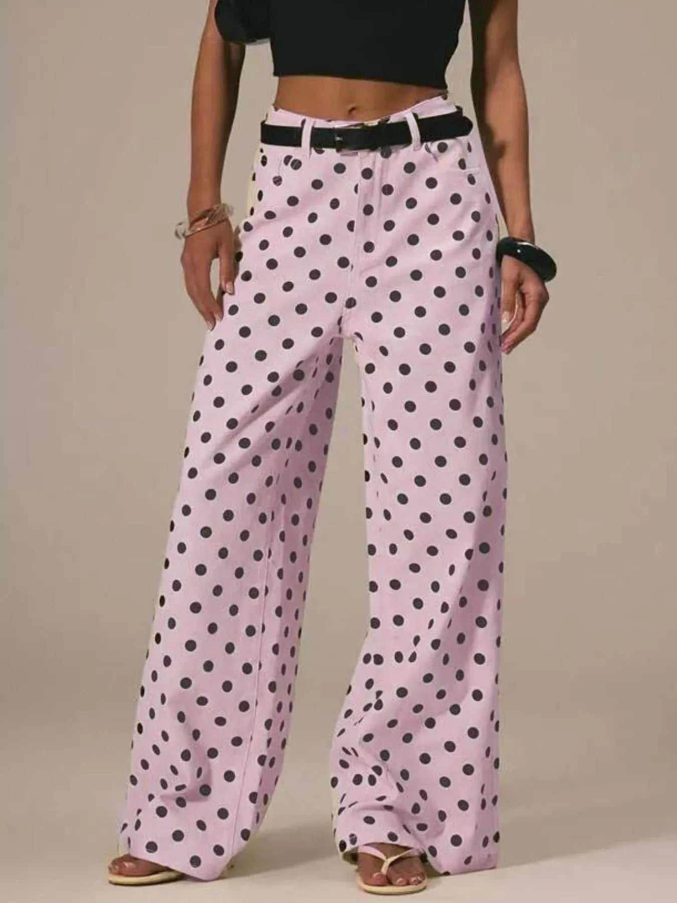 Polka Dot Wide Leg Jeans from Armoire Gemzis