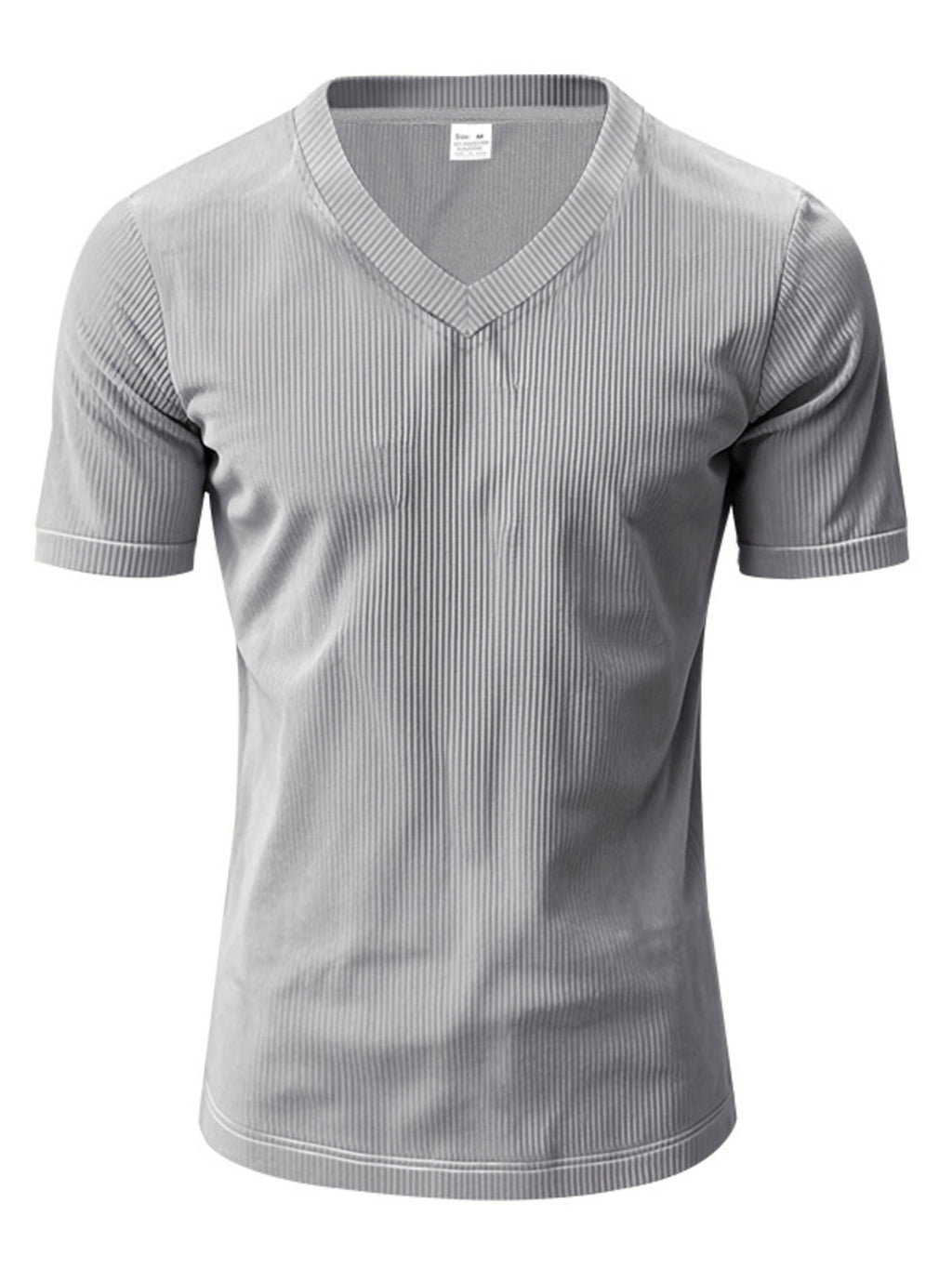 Men's Full Size Ribbed V-Neck T-Shirt Plus Size from Armoire Gemzis