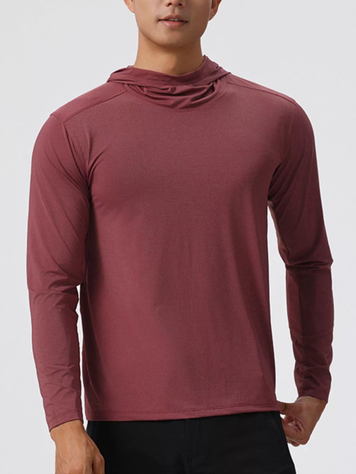 Men's Solid Color Long Sleeve Hoodie from Armoire Gemzis