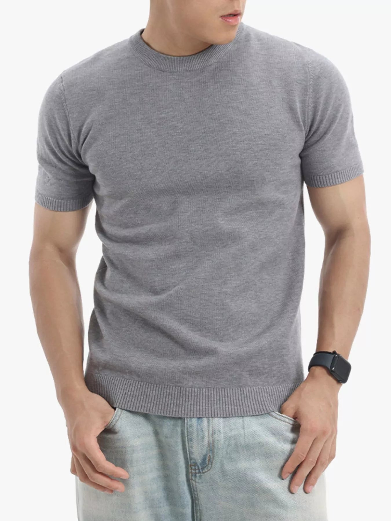 Men's Plus Size Casual Short Sleeve Knit Top from Armoire Gemzis