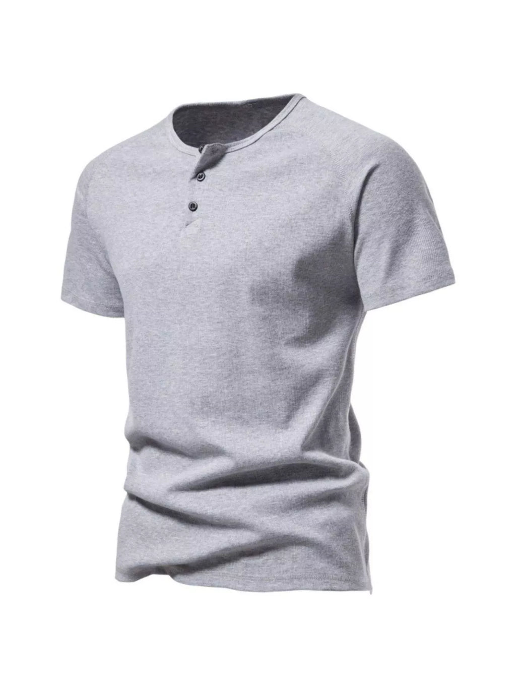 Men's Plus Size Button Detail Casual Henley T-Shirt from Armoire Gemzis