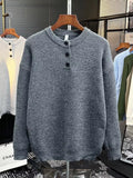 Men's Plus Size Button Detail Dropped Shoulder Sweater from Armoire Gemzis
