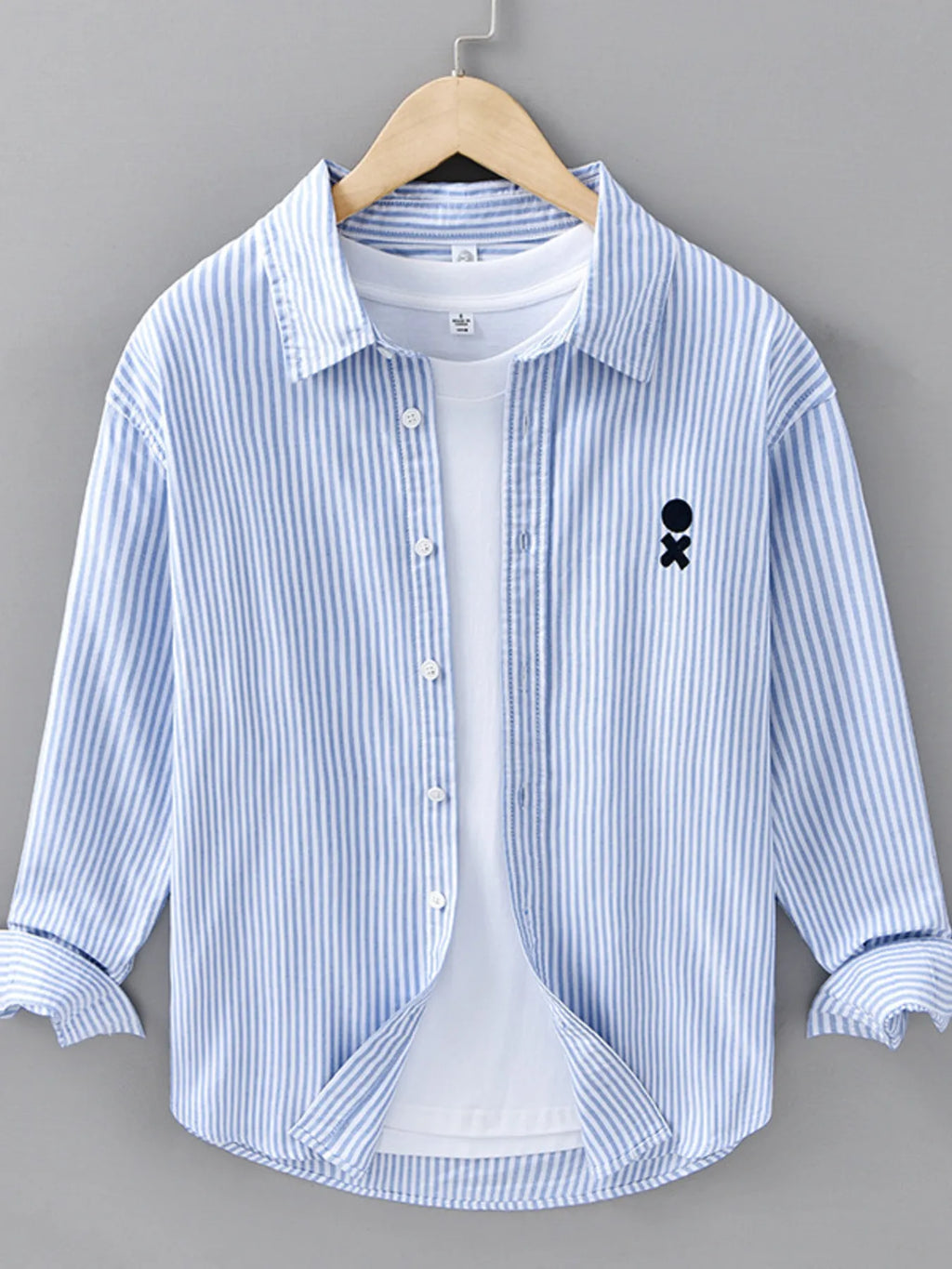 Men's Plus Size Striped Casual Long Sleeve Shirt from Armoire Gemzis