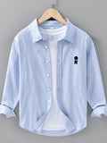 Men's Plus Size Striped Casual Long Sleeve Shirt from Armoire Gemzis
