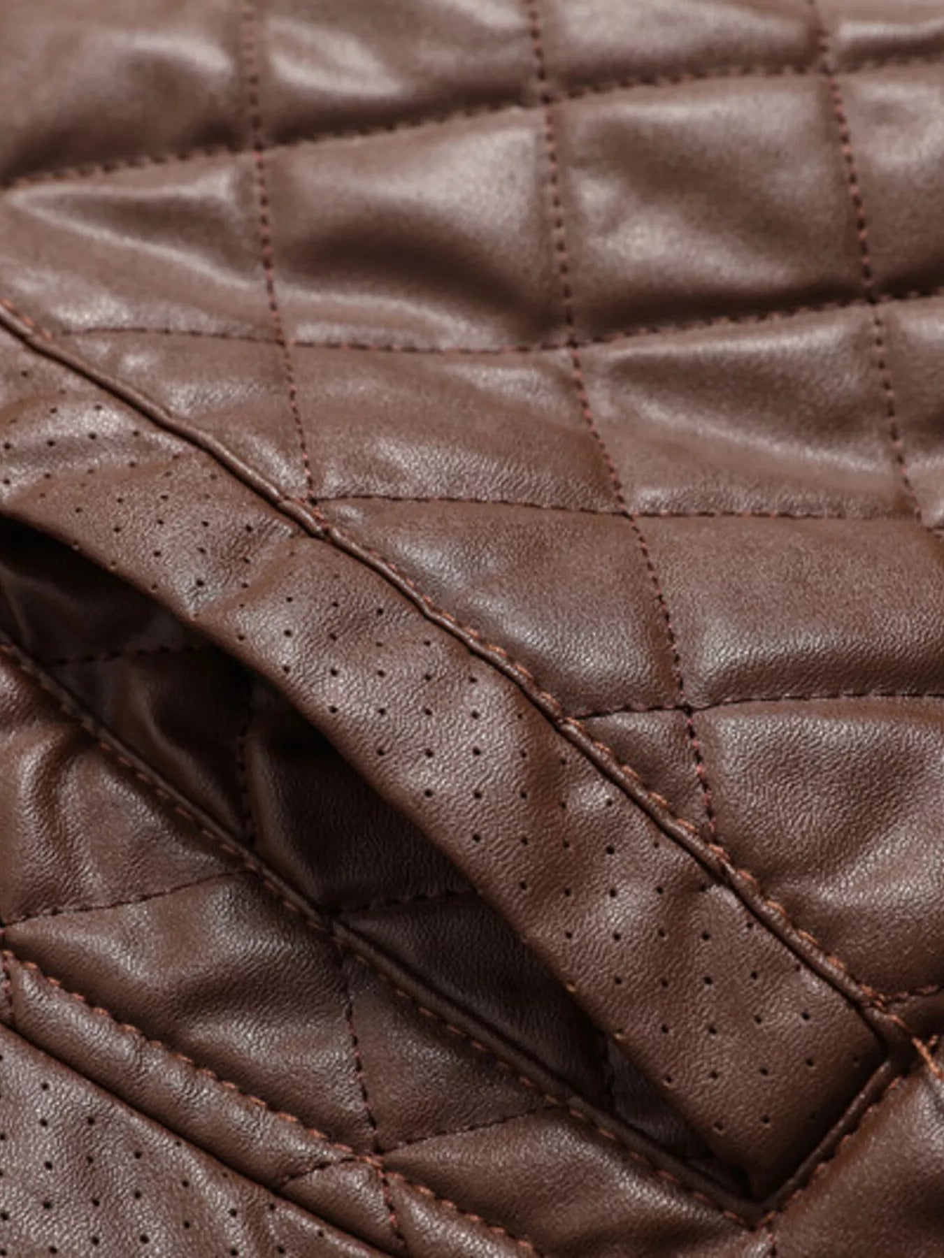 Men's Plus Size Quilted Faux Leather Bomber Jacket from Armoire Gemzis