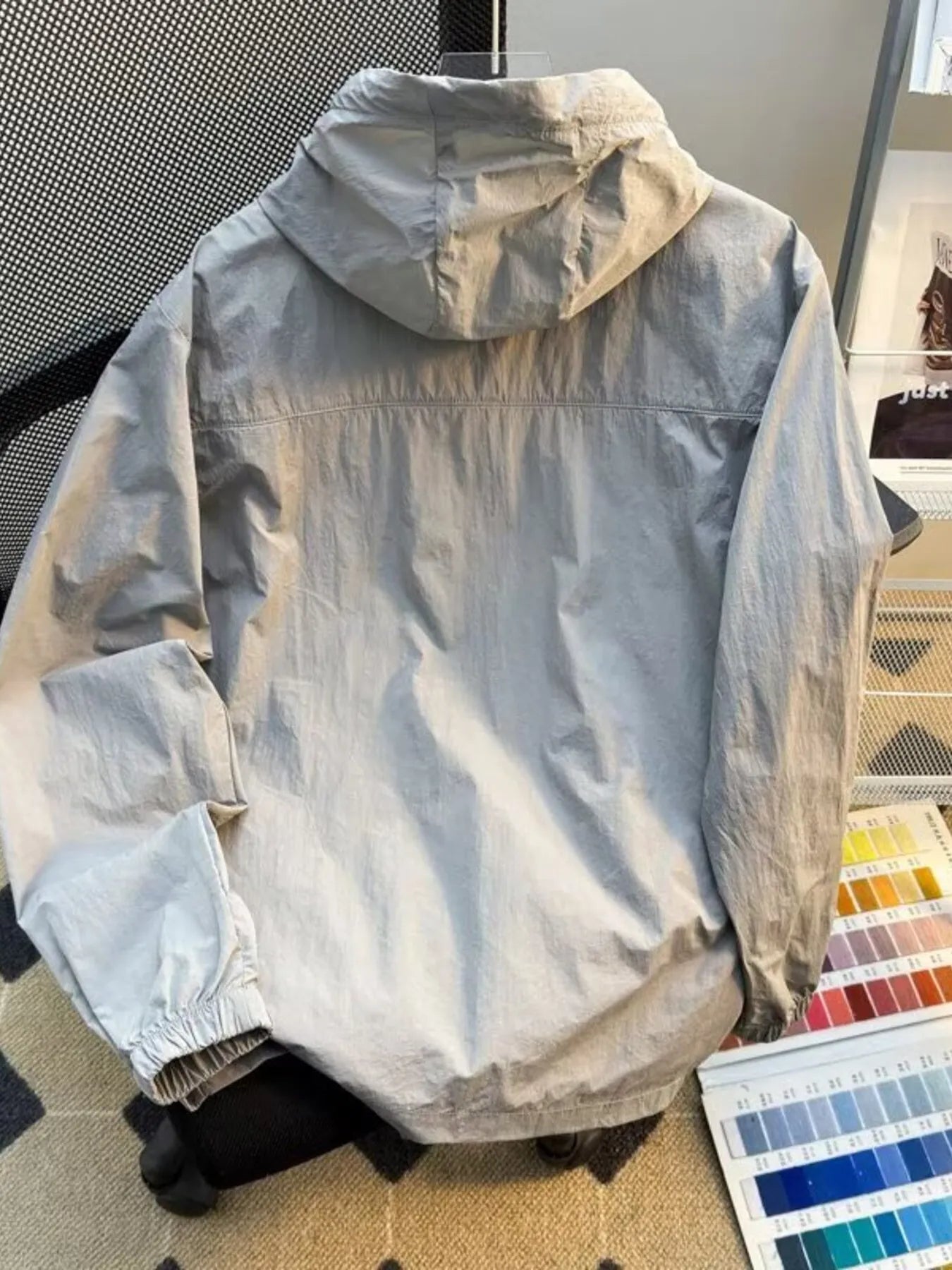 Men's Plus Size Lightweight Hooded Windbreaker Jacket from Armoire Gemzis