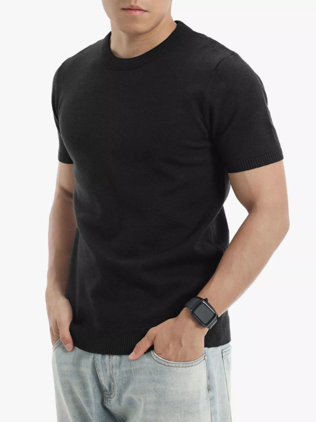 Men's Plus Size Casual Short Sleeve Knit Top from Armoire Gemzis