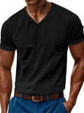 Men's Full Size Ribbed V-Neck T-Shirt Plus Size from Armoire Gemzis