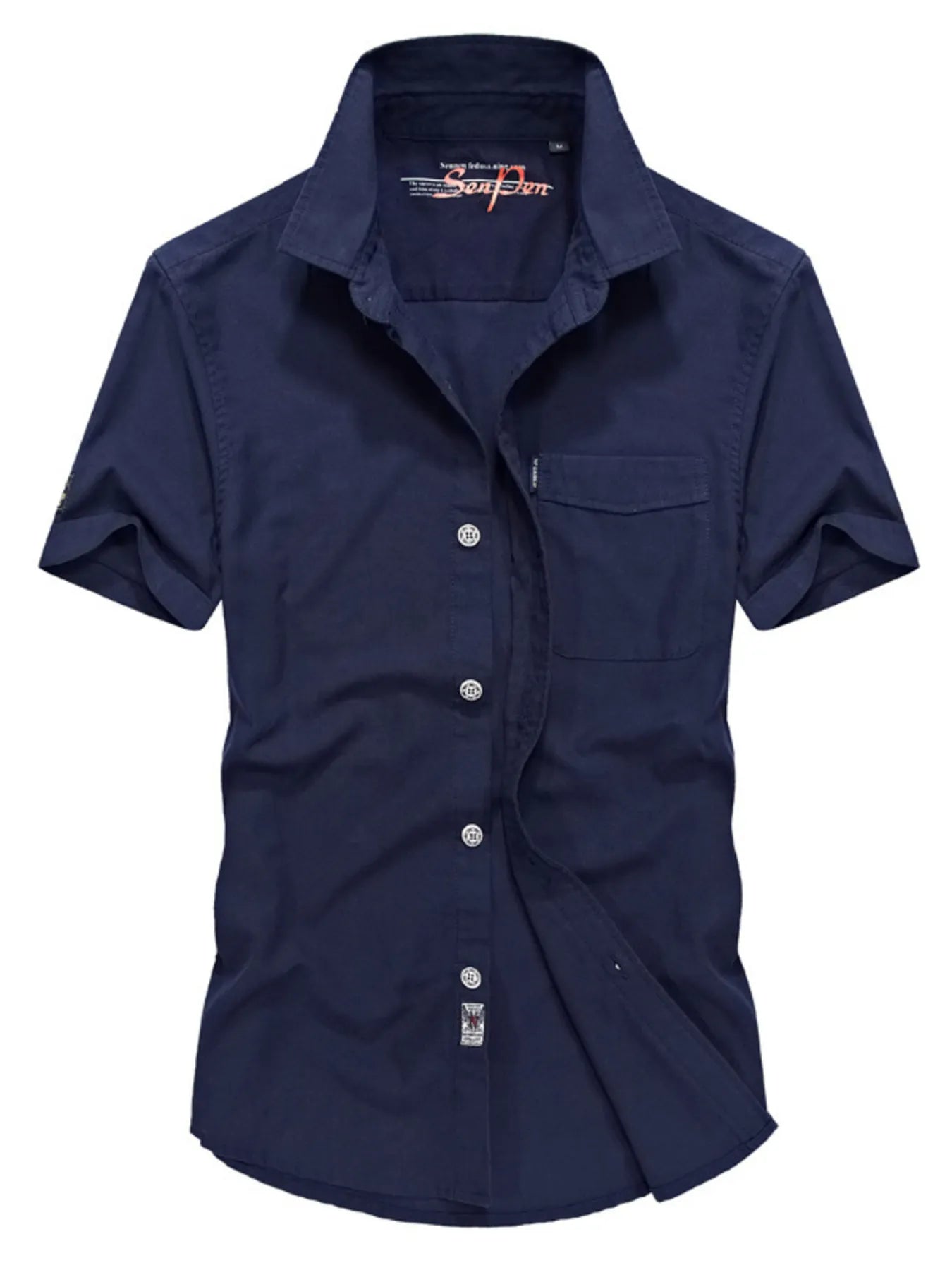 Men's Plus Size Casual Short Sleeve Button-Down Shirt from Armoire Gemzis