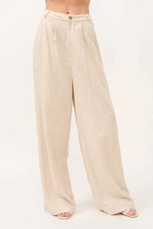And The Why High-Rise Wide Leg Linen Blended Pants from Armoire Gemzis