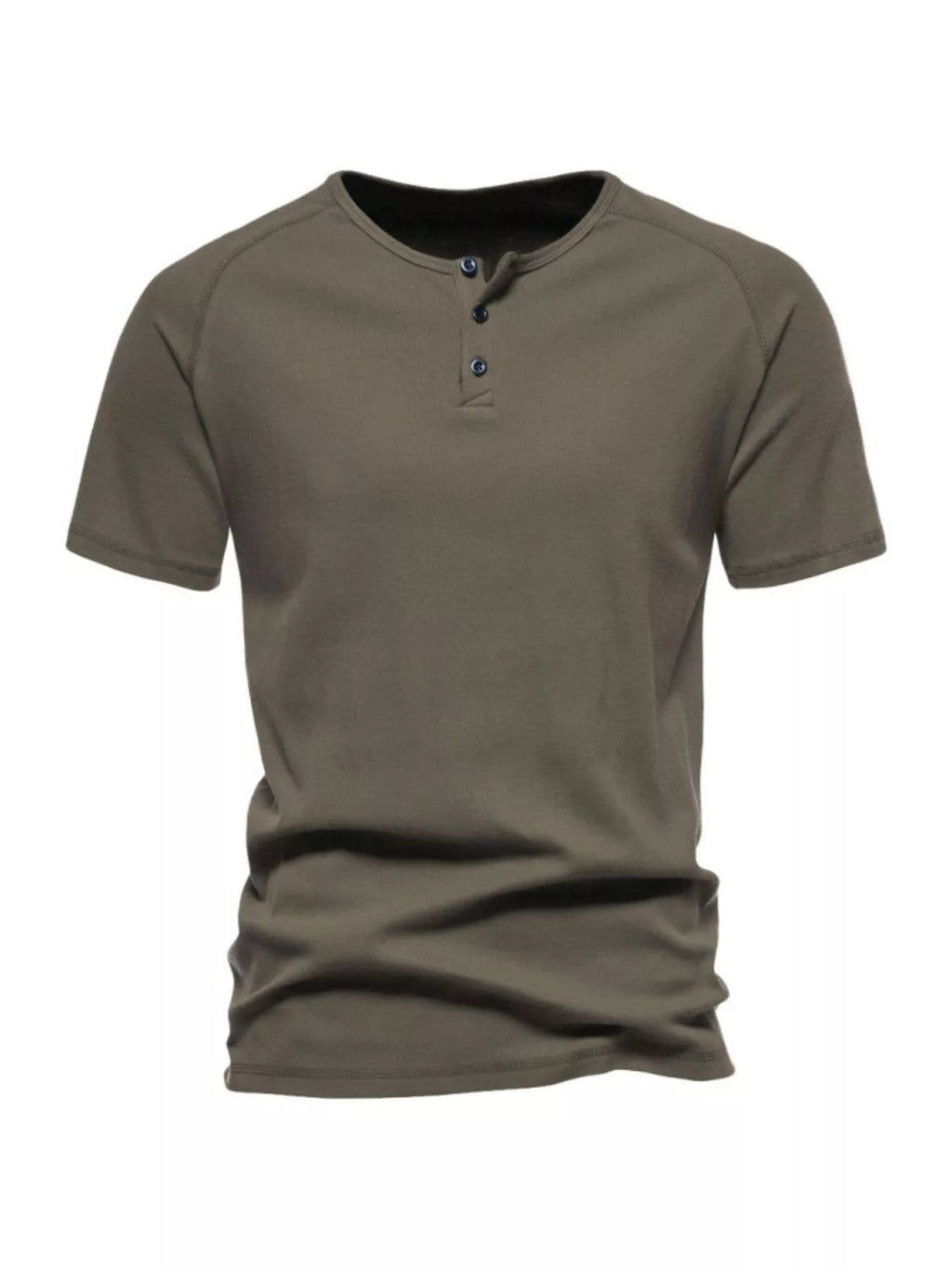 Men's Plus Size Button Detail Casual Henley T-Shirt from Armoire Gemzis