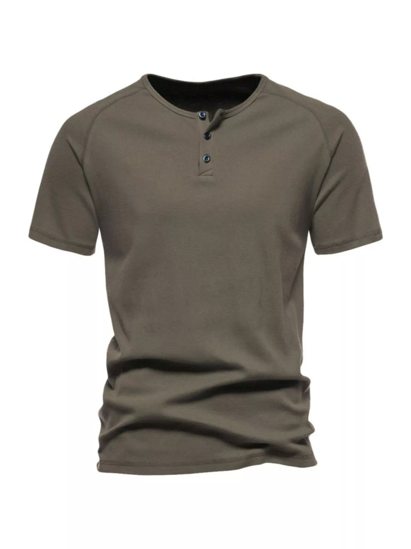Men's Plus Size Button Detail Casual Henley T-Shirt from Armoire Gemzis