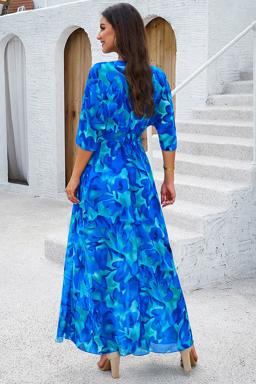 Devine Printed Tied Half Sleeve Slit Dress from Armoire Gemzis