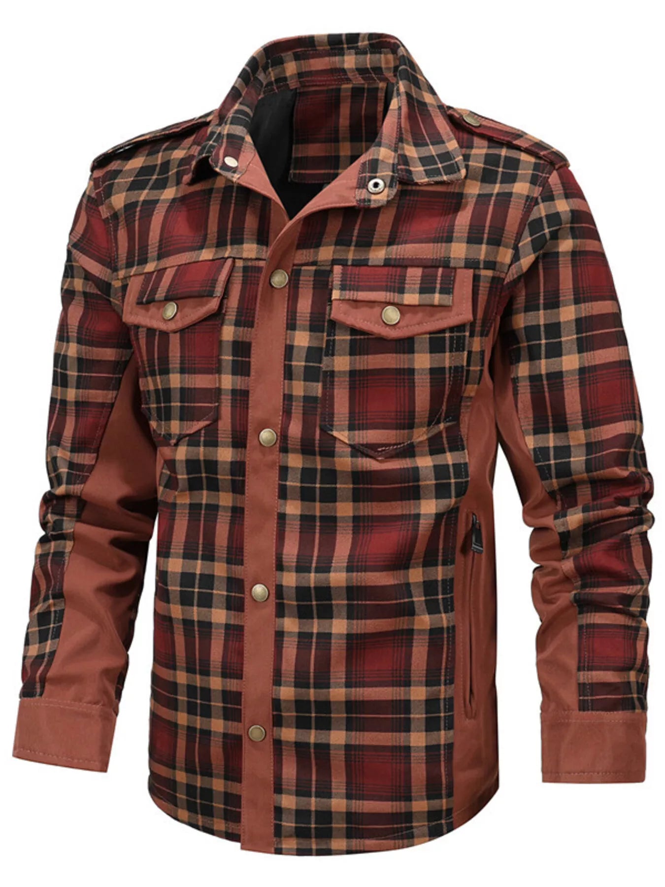 Men's Full Size Button Up Long Sleeve Plaid Shirt Plus Size from Armoire Gemzis