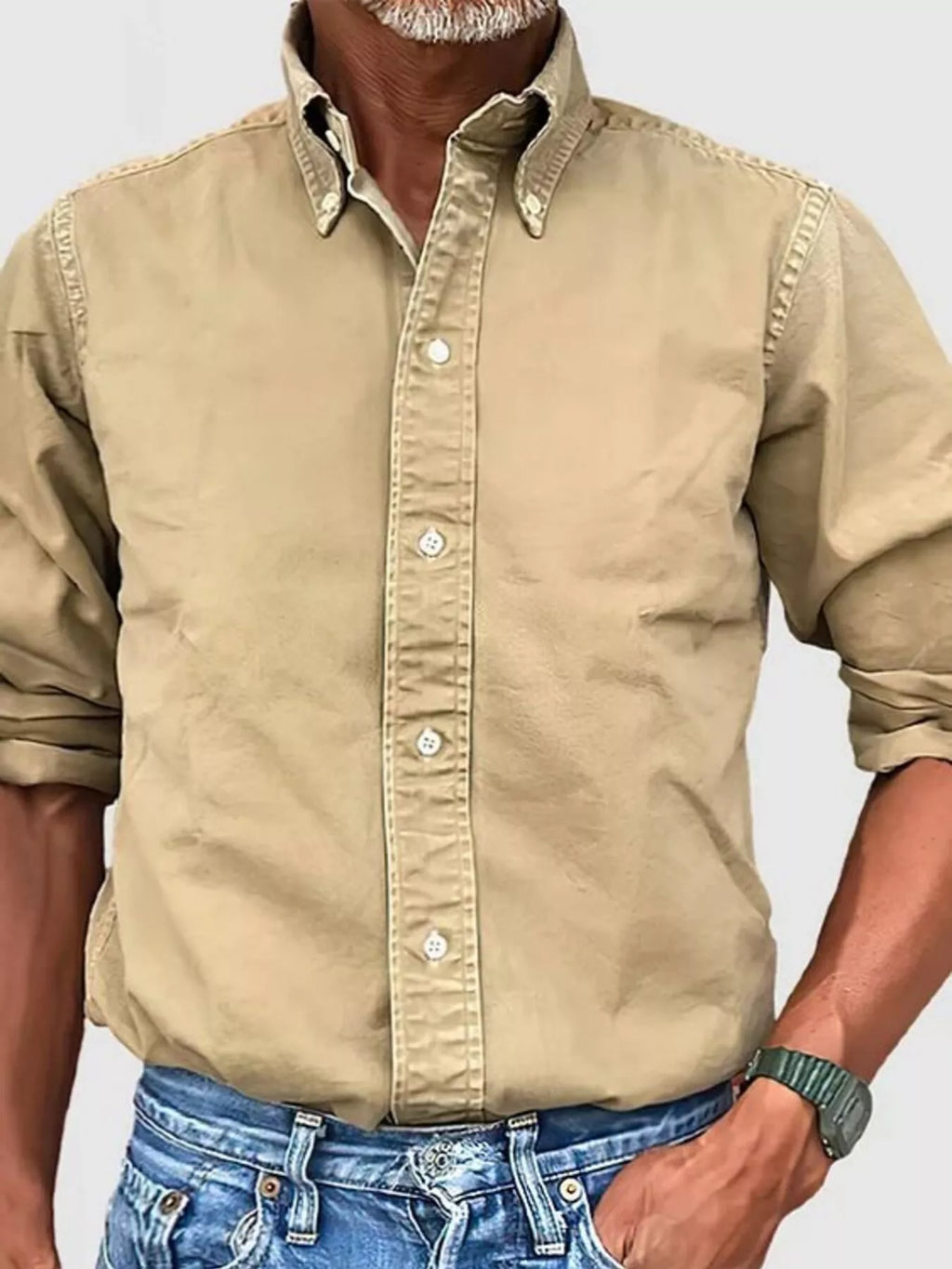 Men's Full Size Casual Button-Down Shirt Plus Size from Armoire Gemzis