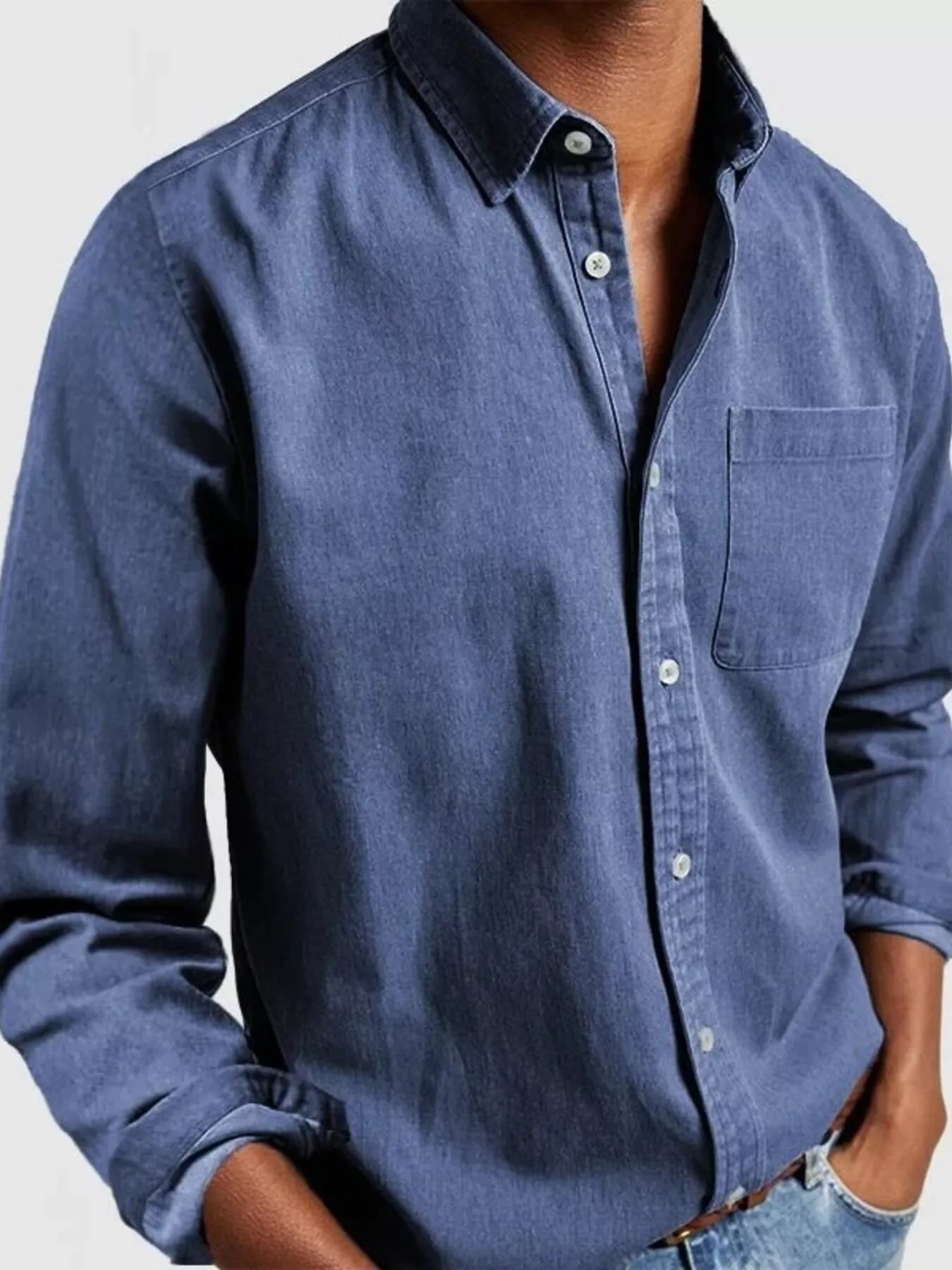 Men's Full Size Button Up Long Sleeve Shirt Plus Size from Armoire Gemzis