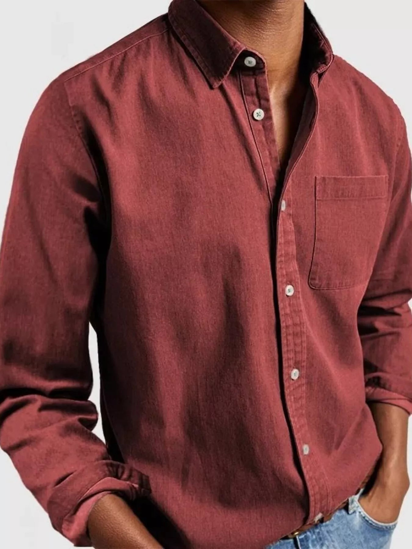 Men's Full Size Button Up Long Sleeve Shirt Plus Size from Armoire Gemzis