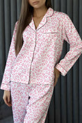 Leopard Print Button Up Top and Pants 2cps Pajama Set from Armoire Gemzis