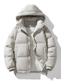 Men's Plus Size Zip Up Hooded Puffer Jacket from Armoire Gemzis
