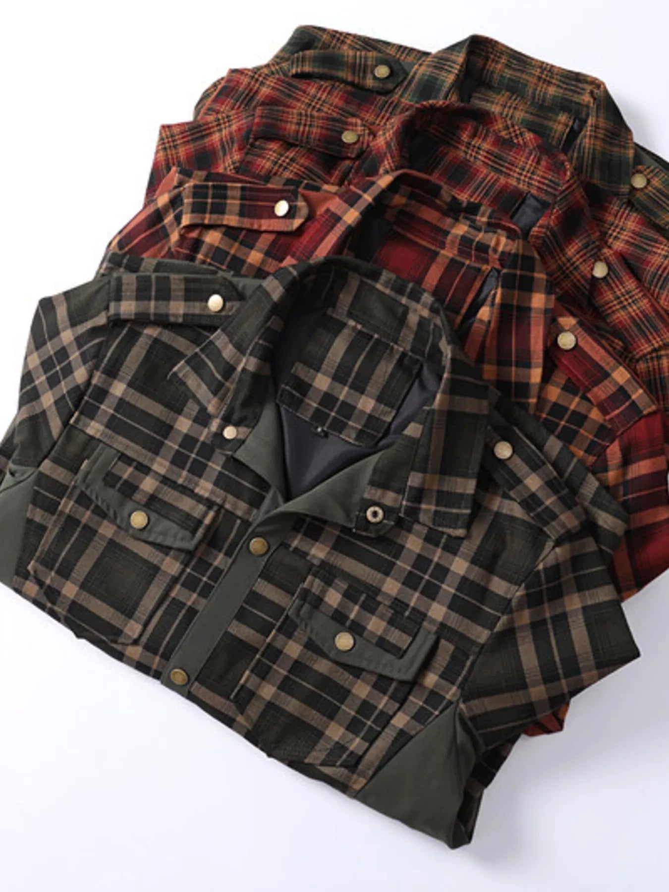 Men's Full Size Button Up Long Sleeve Plaid Shirt Plus Size from Armoire Gemzis
