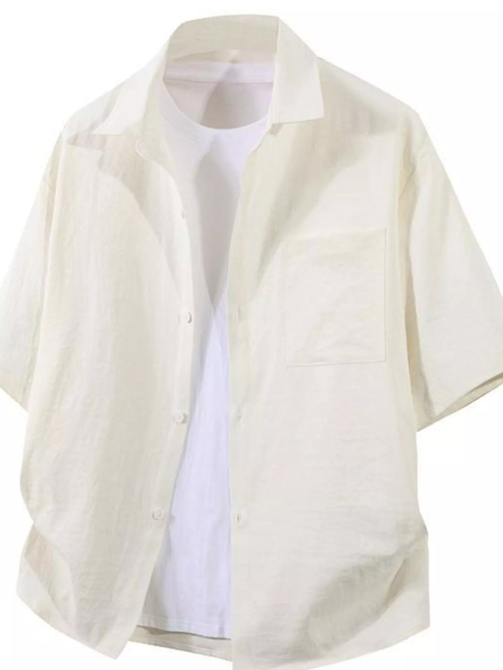 Men's Plus Size Casual Short Sleeve Button-Down Shirt from Armoire Gemzis