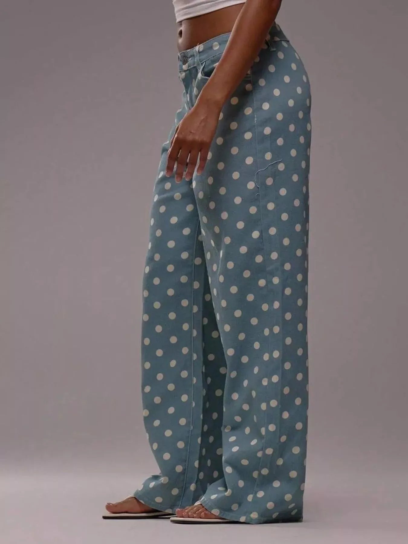 Polka Dot Wide Leg Jeans from Armoire Gemzis