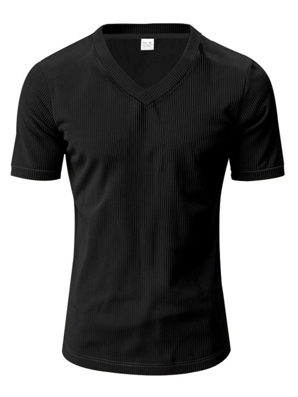 Men's Full Size Ribbed V-Neck T-Shirt Plus Size from Armoire Gemzis