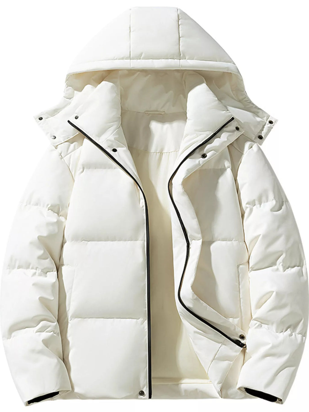 Men's Plus Size Hooded Padded Winter Puffer Jacket from Armoire Gemzis