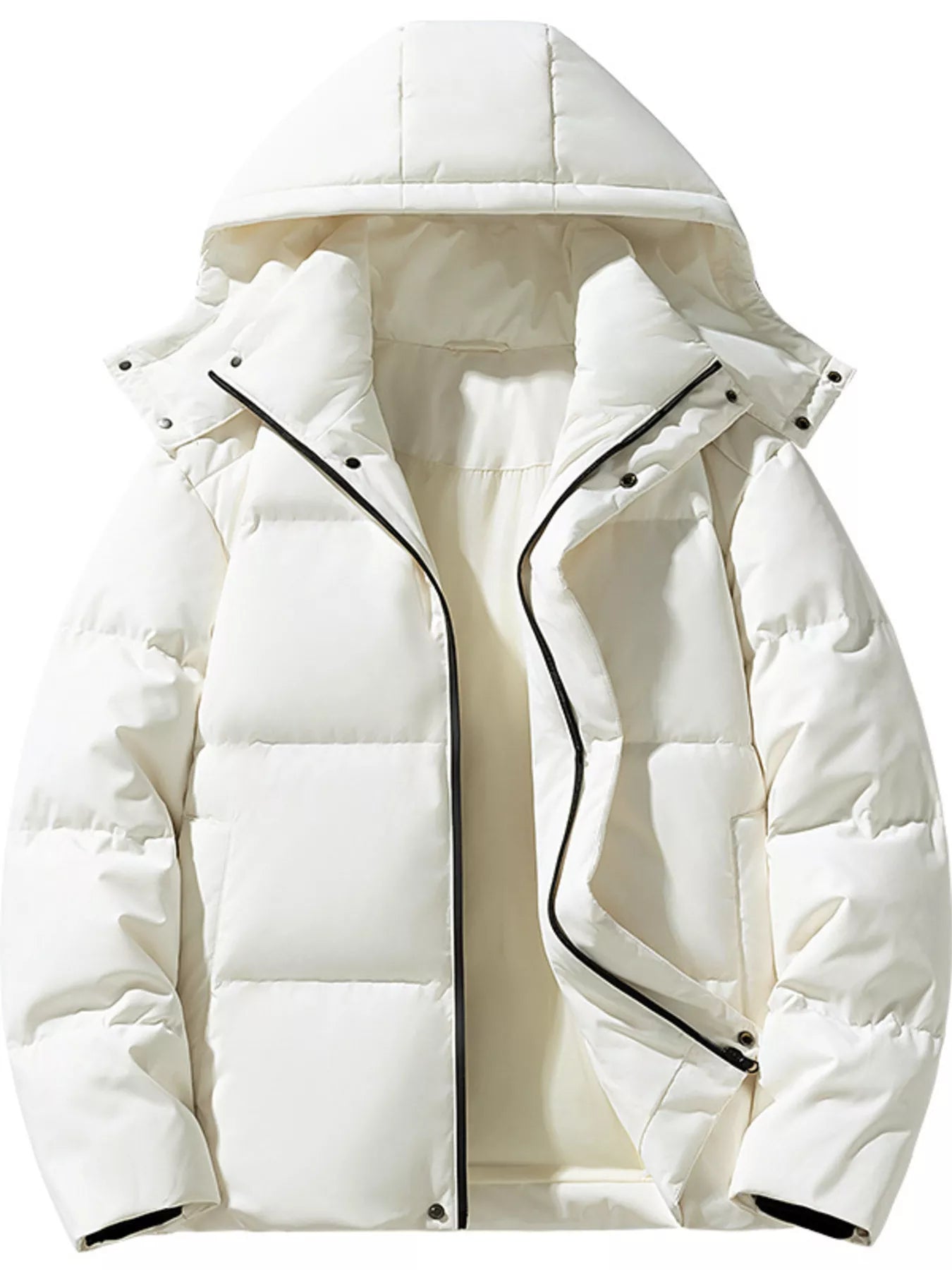 Men's Plus Size Hooded Padded Winter Puffer Jacket from Armoire Gemzis