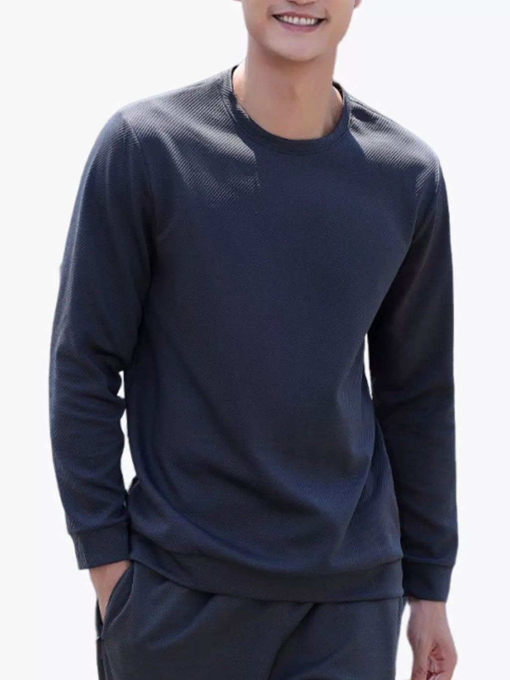 Men's Full Size Casual Solid Color Long Sleeve Sweatshirt Plus Size from Armoire Gemzis