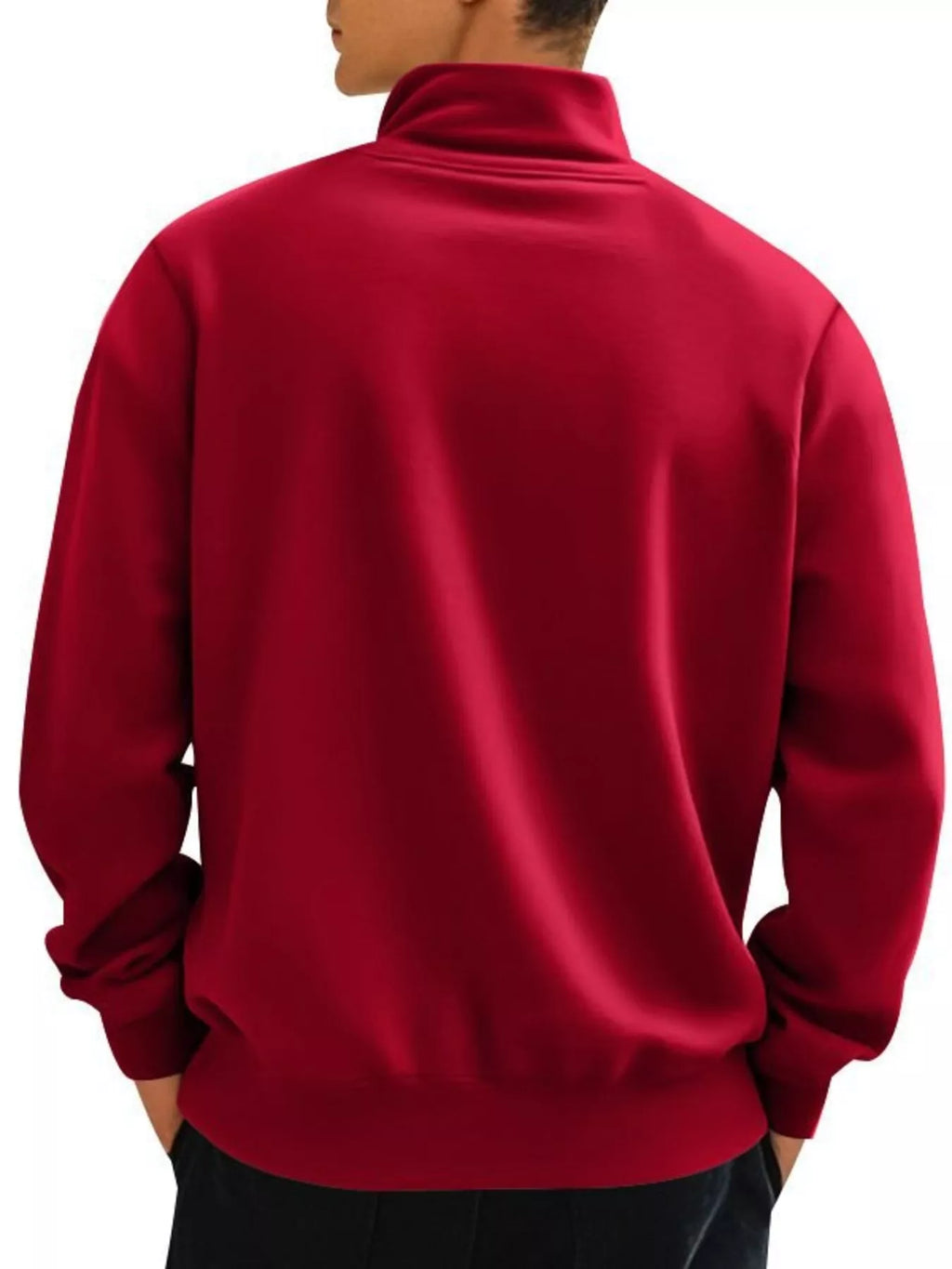 Men's Full Size Solid Color Quarter Zip Sweatshirt Plus Size from Armoire Gemzis