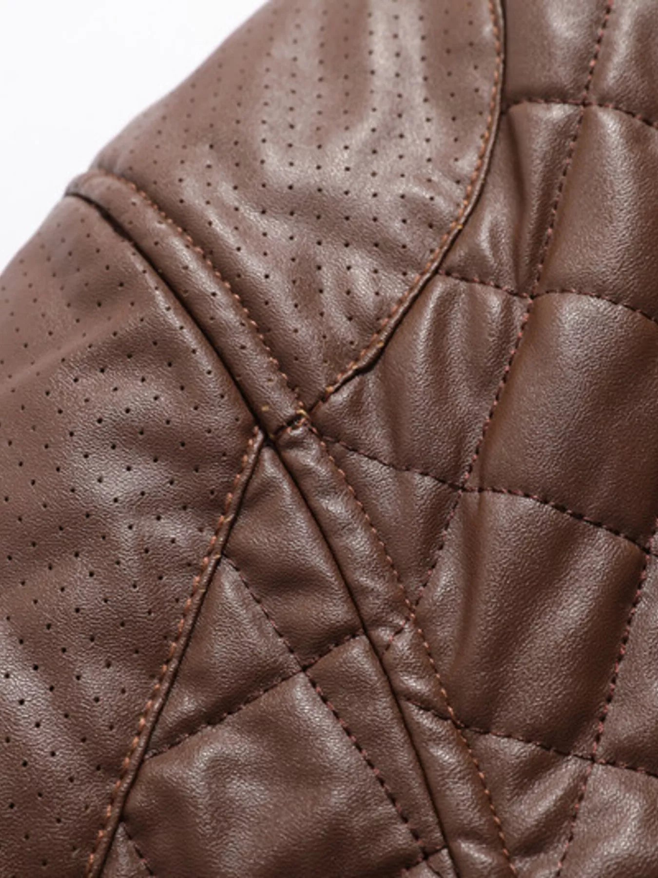 Men's Plus Size Quilted Faux Leather Bomber Jacket from Armoire Gemzis