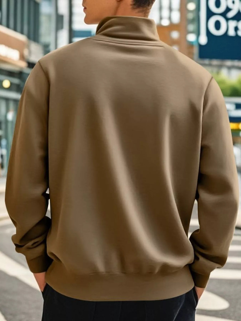Men's Full Size Solid Color Quarter Zip Sweatshirt Plus Size from Armoire Gemzis