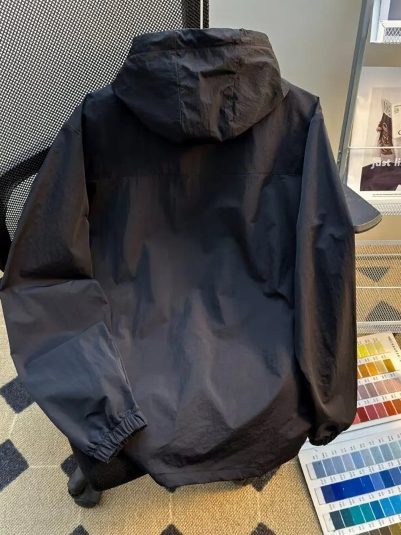 Men's Plus Size Lightweight Hooded Windbreaker Jacket from Armoire Gemzis
