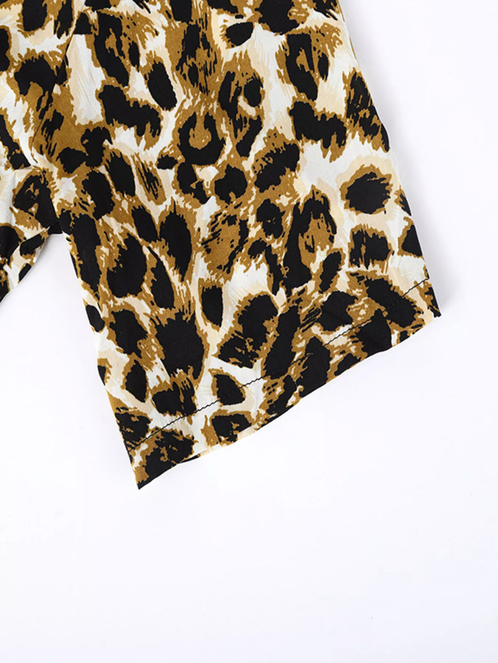 Men's Full Size Leopard Print Short Sleeve Shirt Plus Size from Armoire Gemzis