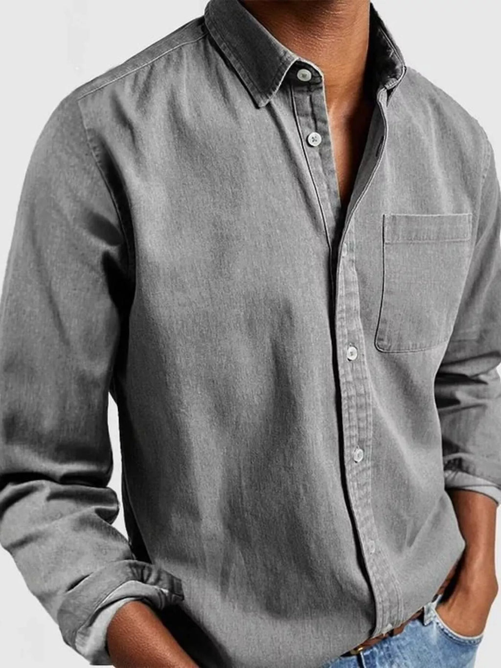 Men's Full Size Button Up Long Sleeve Shirt Plus Size from Armoire Gemzis