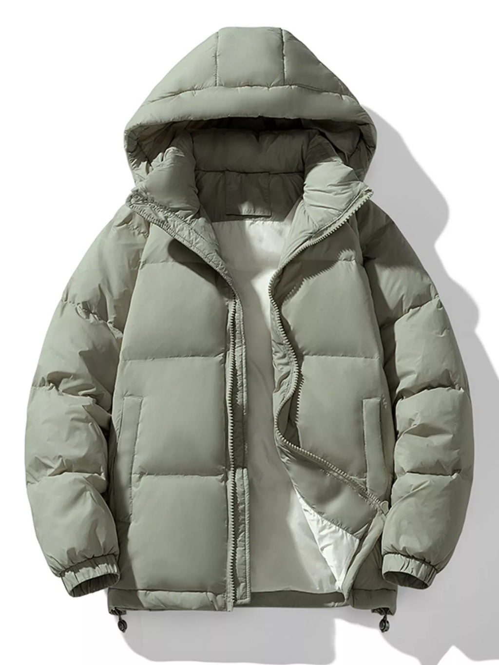 Men's Plus Size Zip Up Hooded Puffer Jacket from Armoire Gemzis