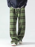 Men's Plus Size Vintage Plaid Wide Leg Pants from Armoire Gemzis