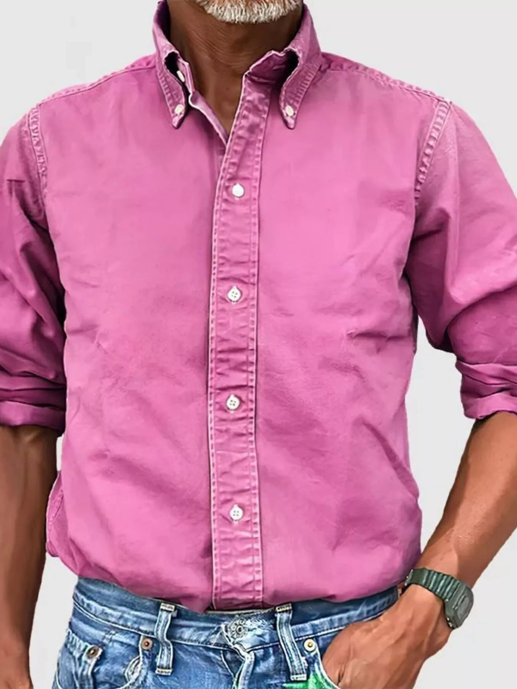 Men's Full Size Casual Button-Down Shirt Plus Size from Armoire Gemzis
