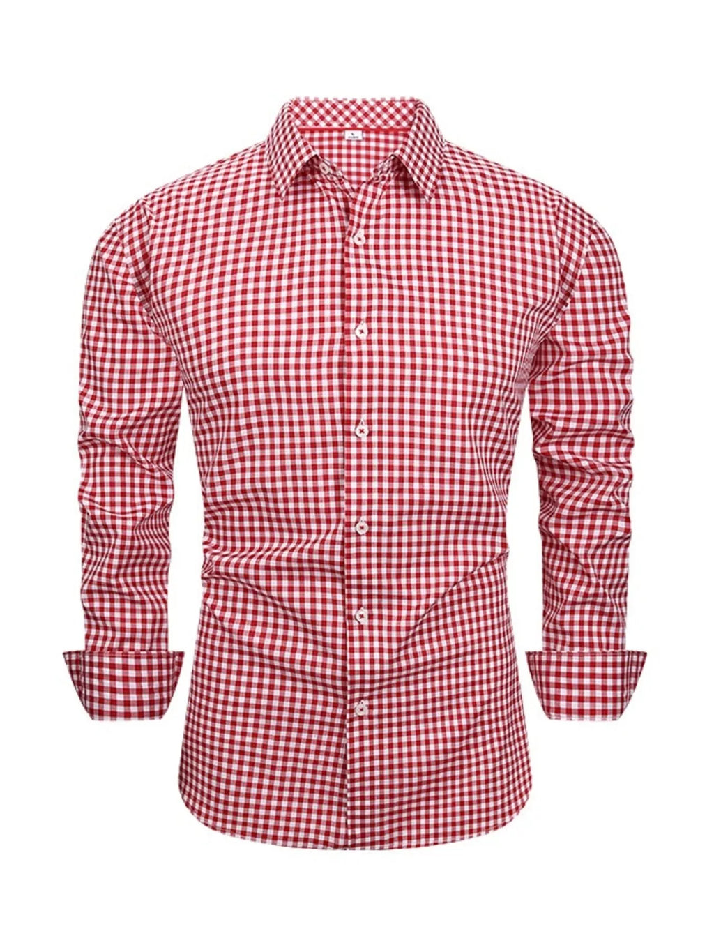 Men's Full Size Classic Fit Long Sleeve Gingham Shirt Plus Size from Armoire Gemzis
