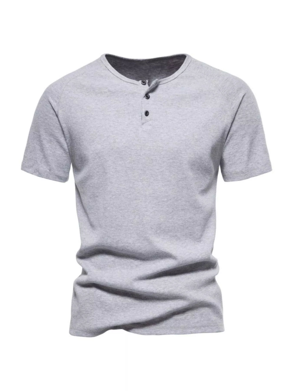 Men's Plus Size Button Detail Casual Henley T-Shirt from Armoire Gemzis